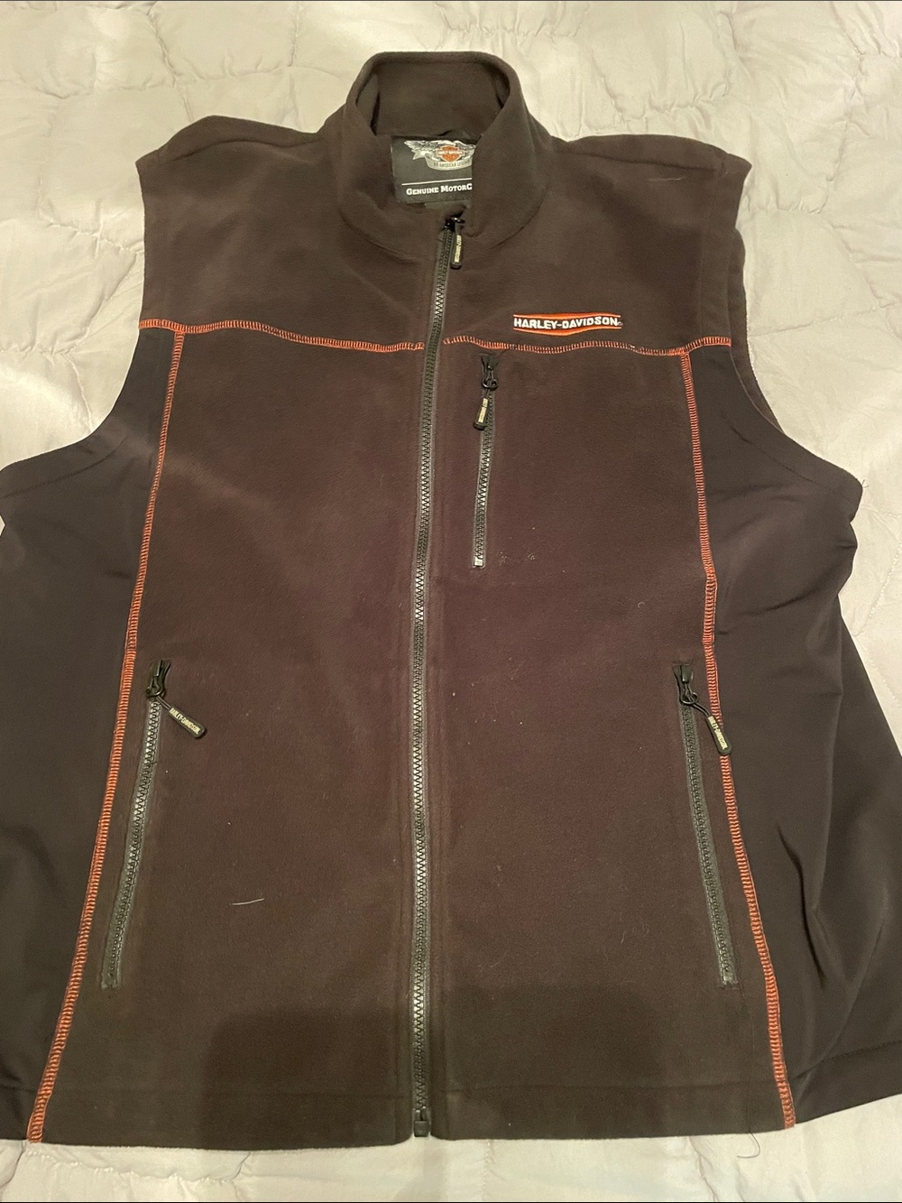 Harley-Davidson Men's Black Softshell Vest - Zip Front